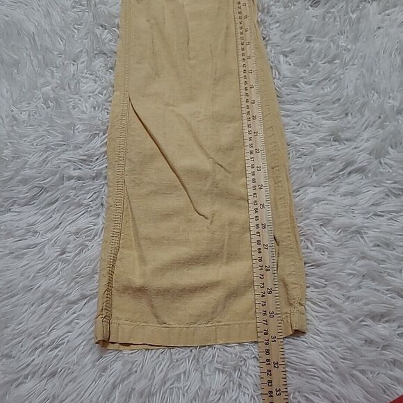 Daughters of the Liberation Yellow Linen Flare Pants Sz 4 Anthropologie Low Rise - Picture 11 of 12
